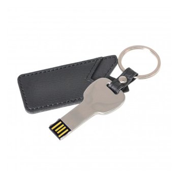 皮製隨身碟-鑰匙造型USB-金屬環_0